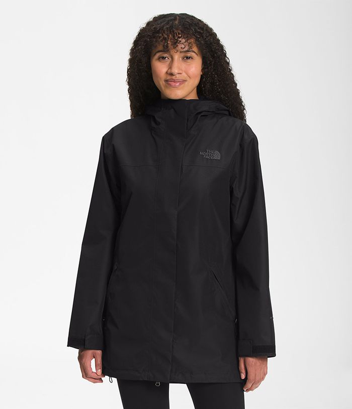 Chubasquero The North Face Mujer Voyage Midi - Colombia KLMXRV094 - Negras